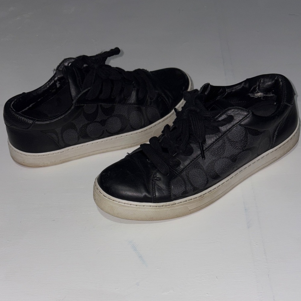 Coach Black Sneakers size 7.5 EUR 40.5 used condition - Picture 3 of 15